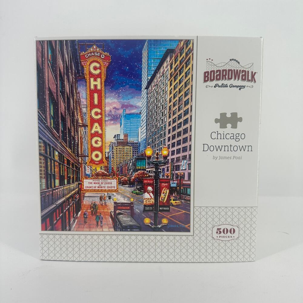 Boardwalk Downtown Chicago Theater District 500 Piece Jigsaw Puzzle Collectible